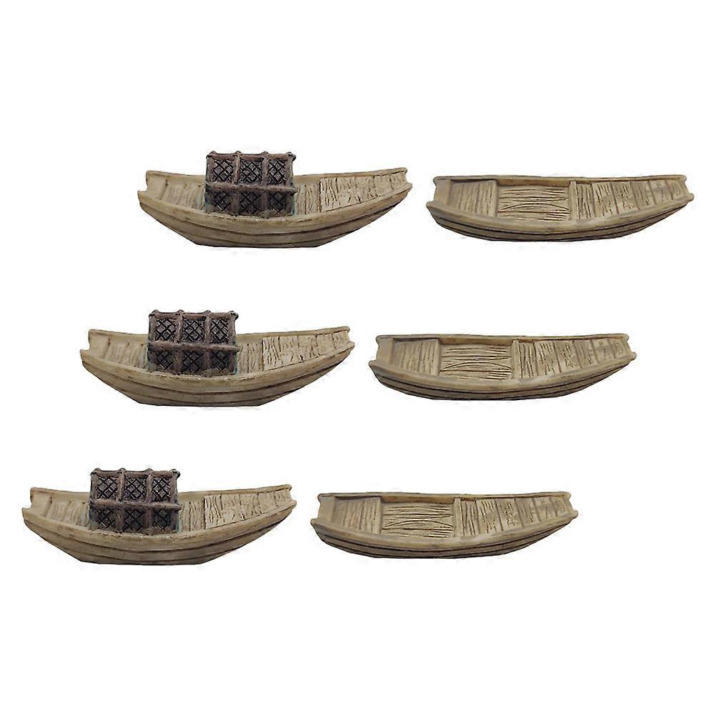 Assorted Color Mini Boat Figurine Plastic Model for Decoration 18Pcs