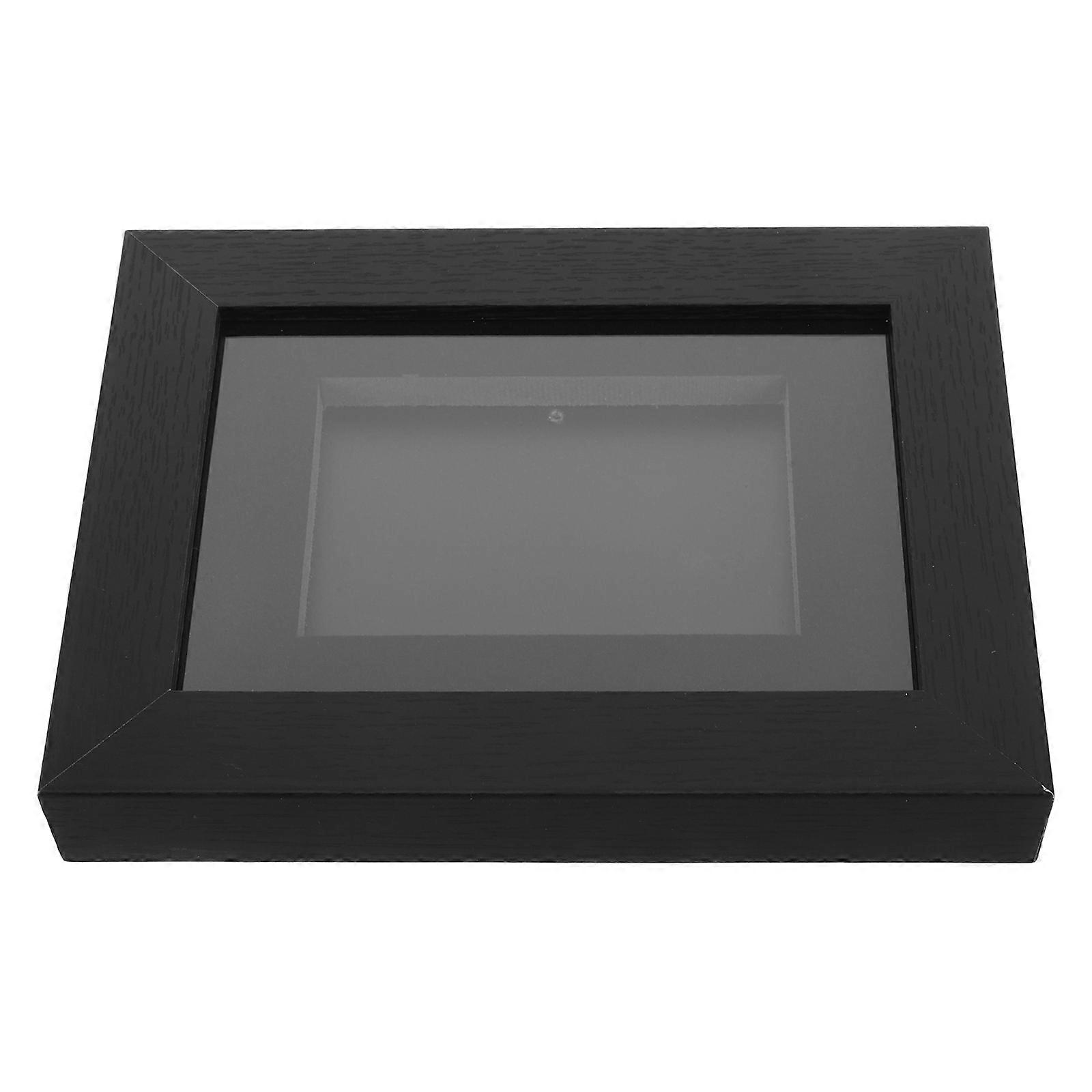 Trading Card Display Case Wall Mount for 4Pcs Collector Cards in Wood Frame