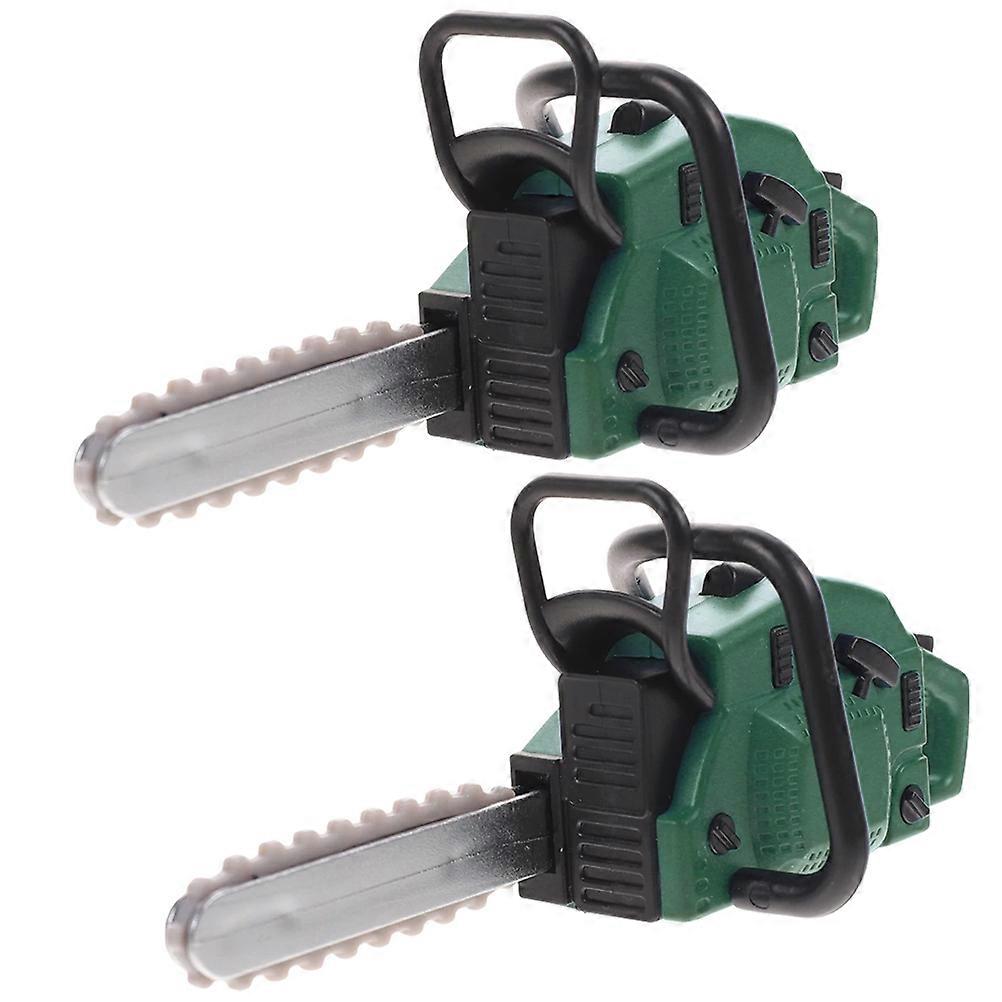Miniature Chainsaw Model Simulated Chainsaw Prop for Mini House Decor 4Pcs