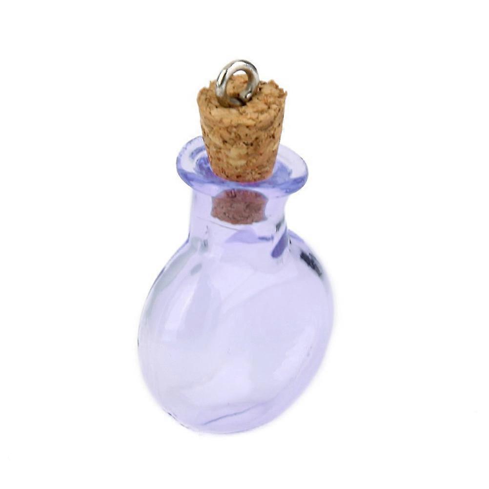 Glass Wish Bottles for DIY Use with 20Pcs Purple Round Flat Cork Vials