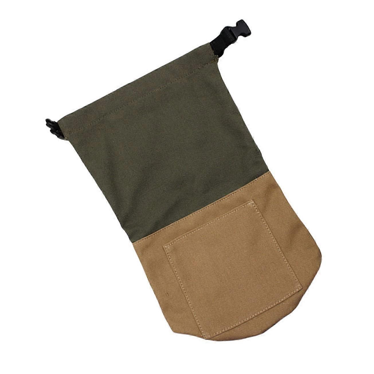Wearresistant Canvas Oil Lamp Bag With Buckle Design Vintage Kerosene Lantern Pouch Camping Dustproof Green And Brown
