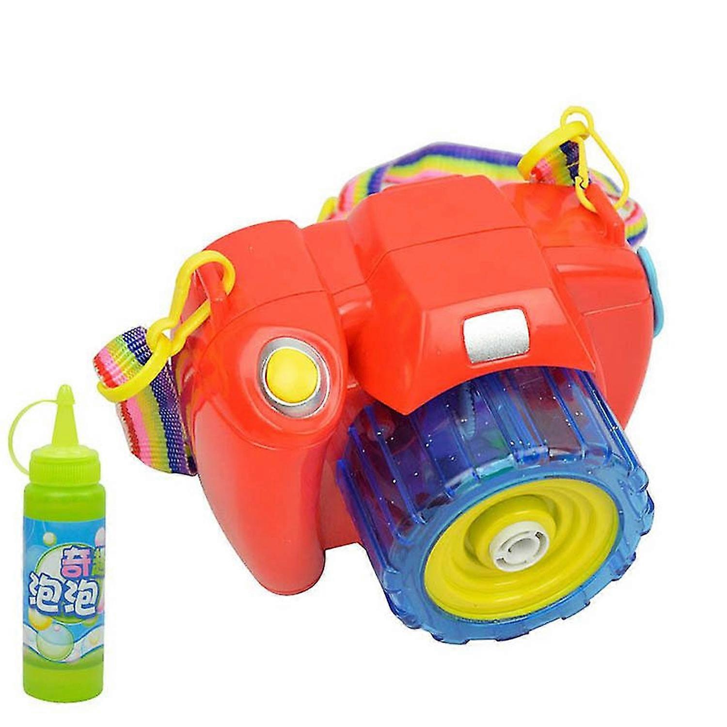 Camera Bubble Machine Portable Bubble Hurricane Machine Automatic Kid Toy with LED Light Music
