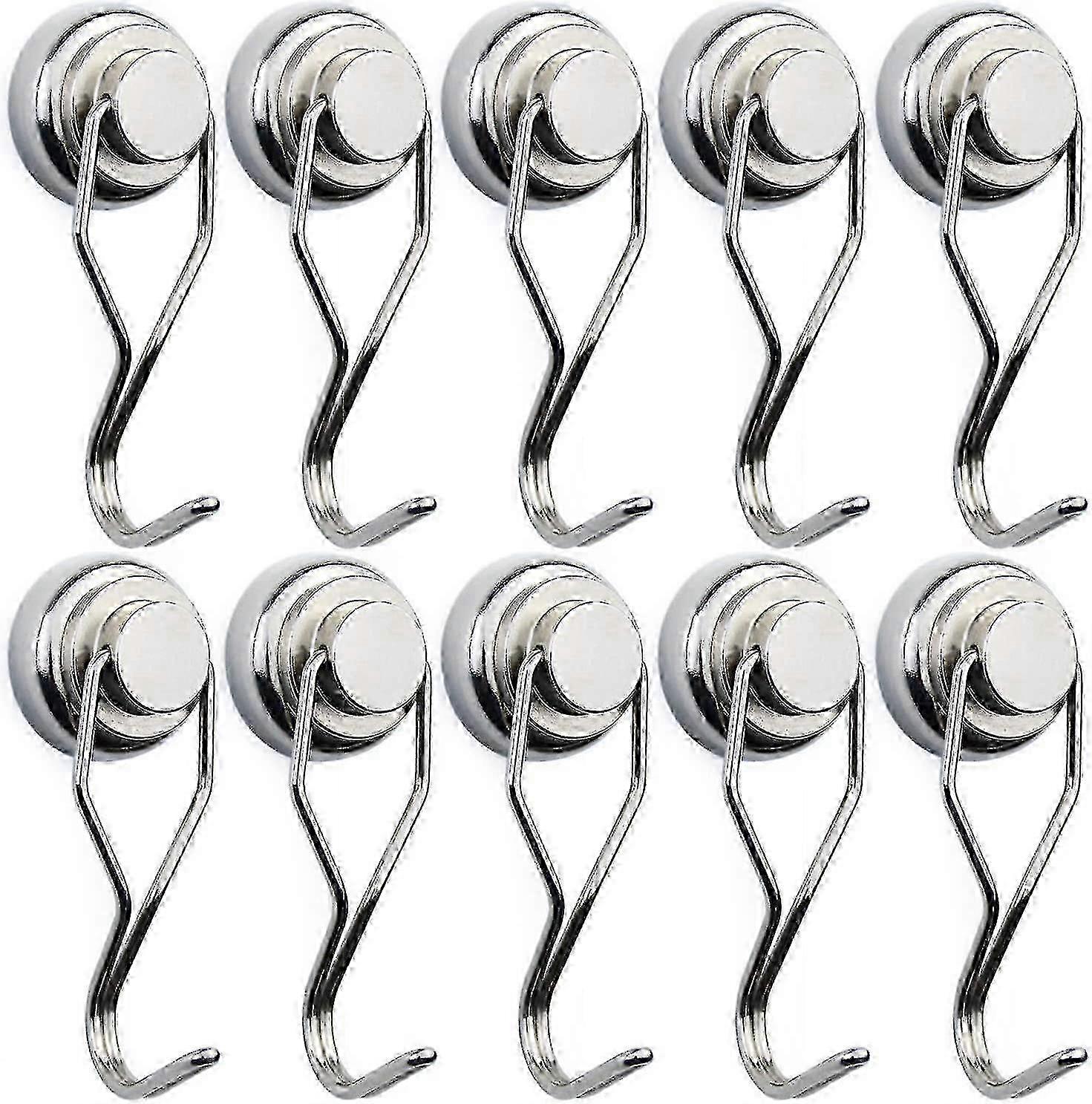 10 Pcs Swivel Swing Magnetic Hooks for Refrigerator Doors