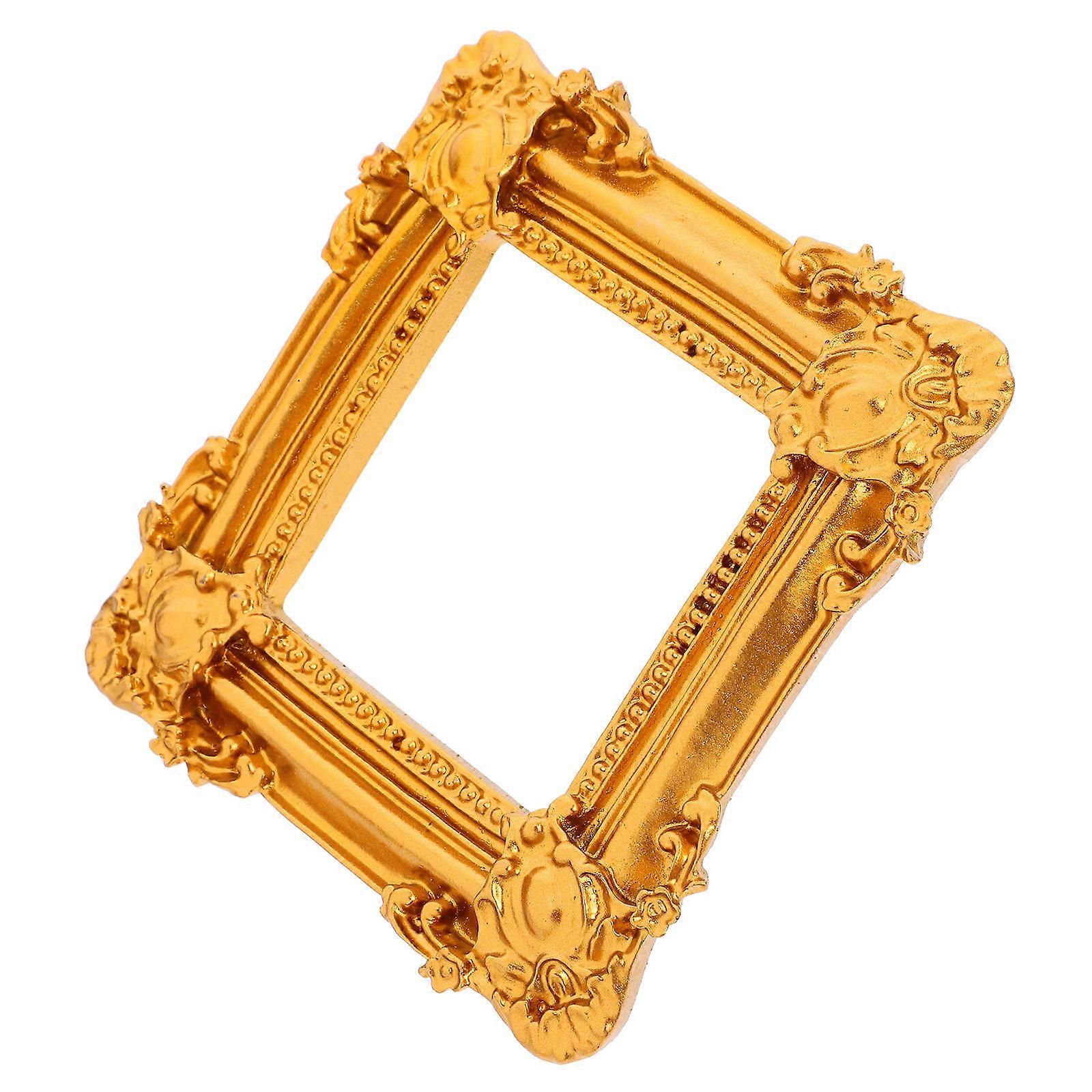 Retro Photo Frame 5Pcs Gold Square Frame Resin Photo Display European Style Decoration for Home Office