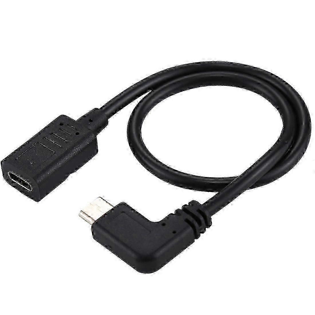 USB-C / Type-C Female naar USB-C / Type-C Male Elbow Adapterkabel, Totale lengte: ongeveer 30 cm