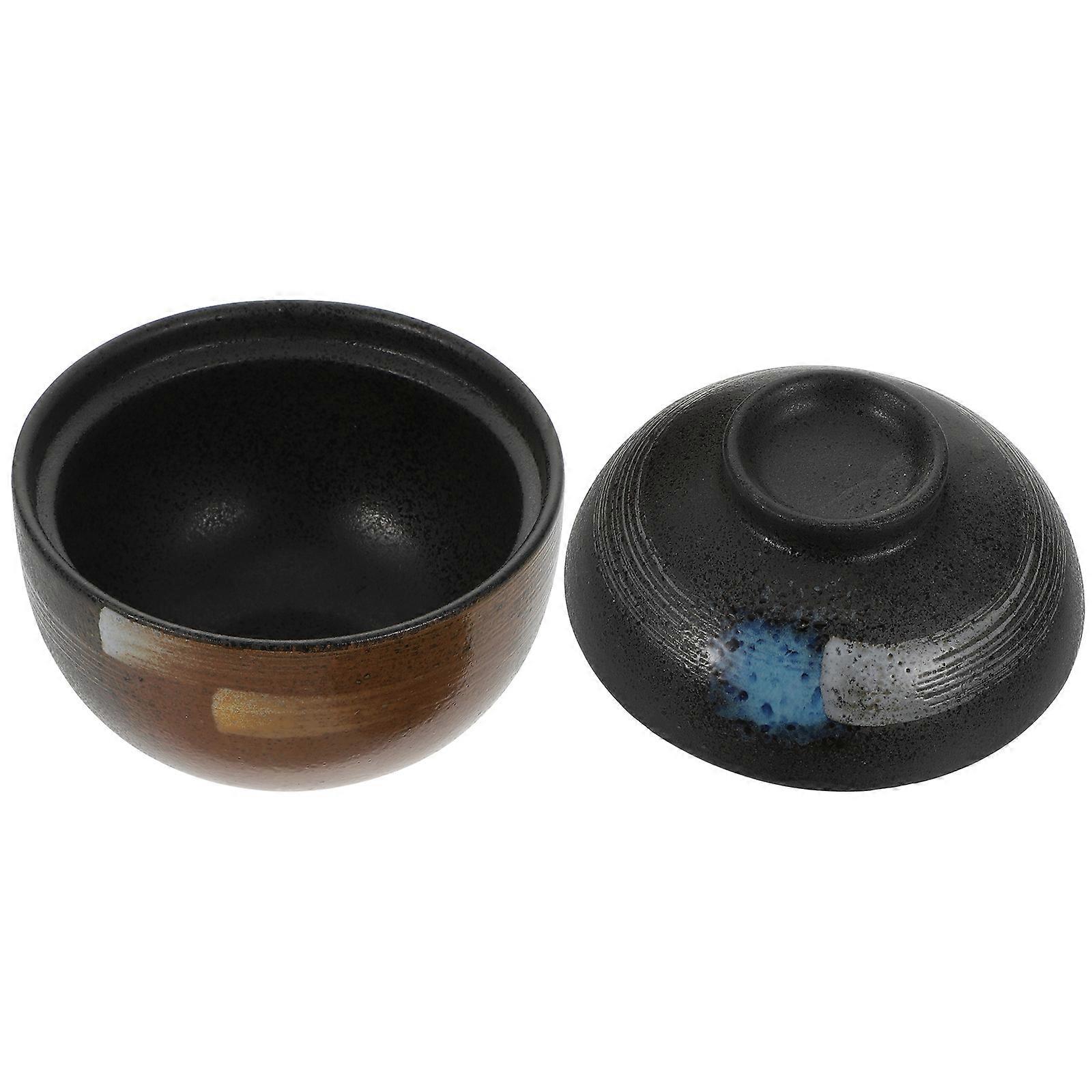 Ceramic Stew Pot With Lid For Women Daily Use Style 1Set