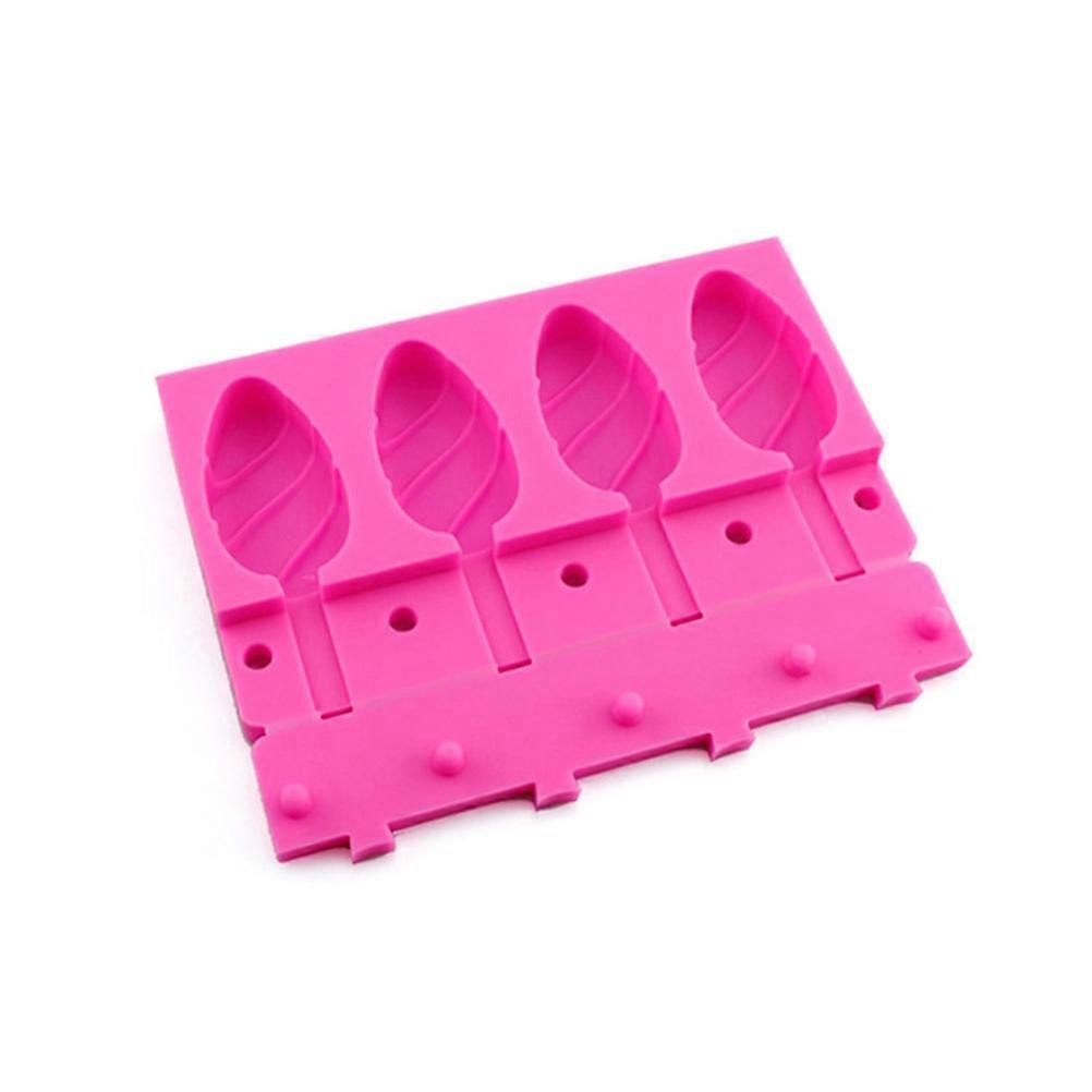 Ice Cream Mould Silicone Popsicle Mold for Leaf Shape Baking 4 Grids