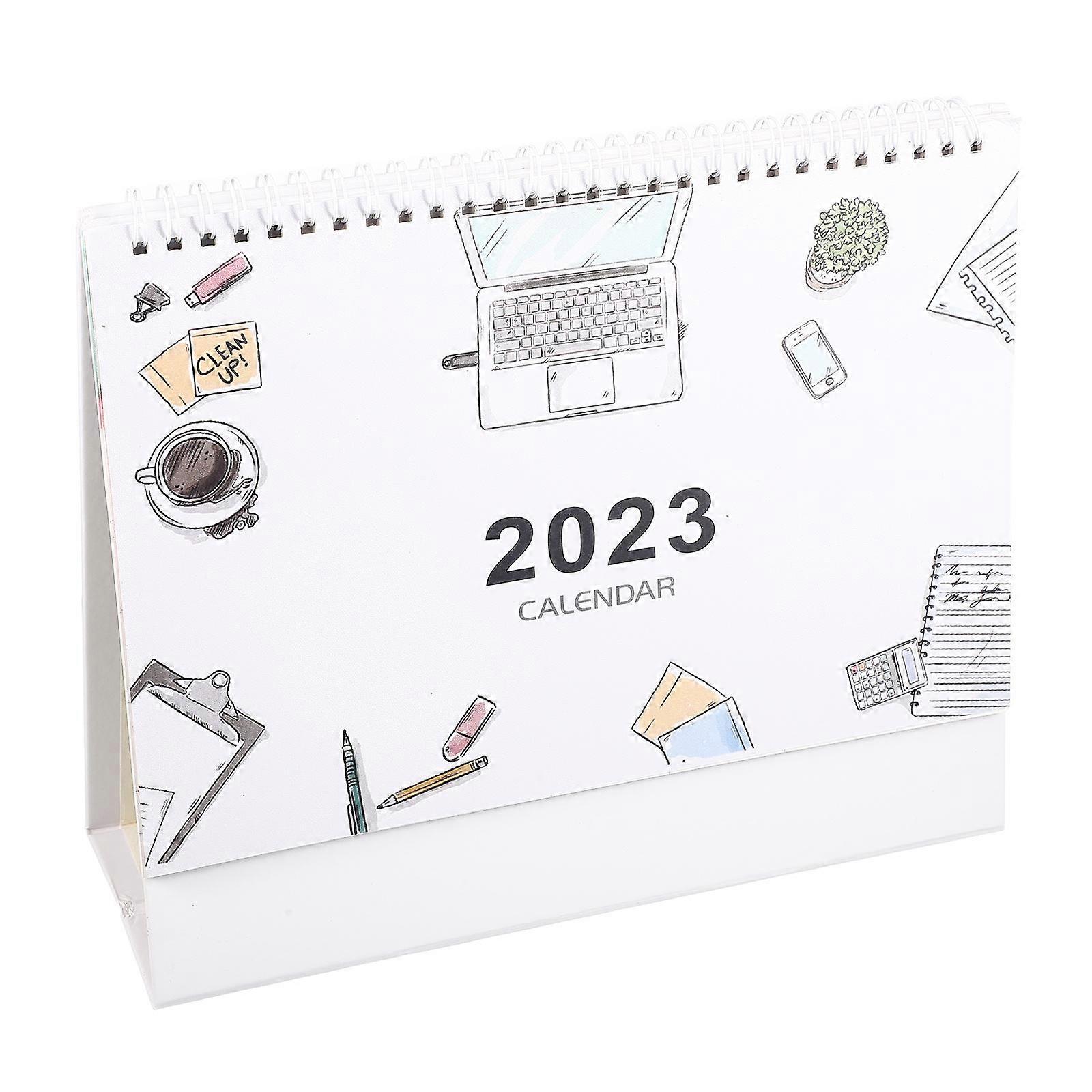 Stylish 2023 Calendar 5Pcs Rectangular Desktop Decorative Time Schedule Planning For Rooms Hotels Students