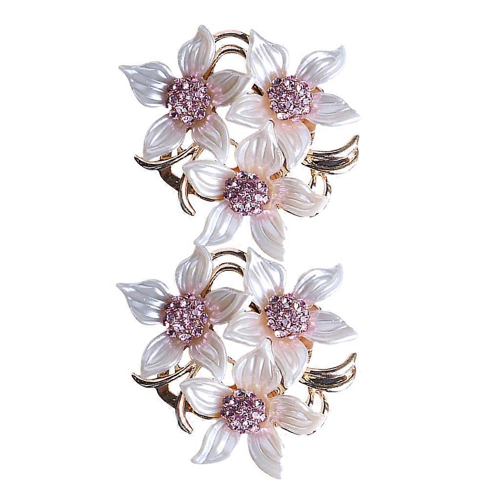Brooches For Women Flower Pin Elegant Accessory Assorted Color Zinc Alloy Secure Fastening 2Pack