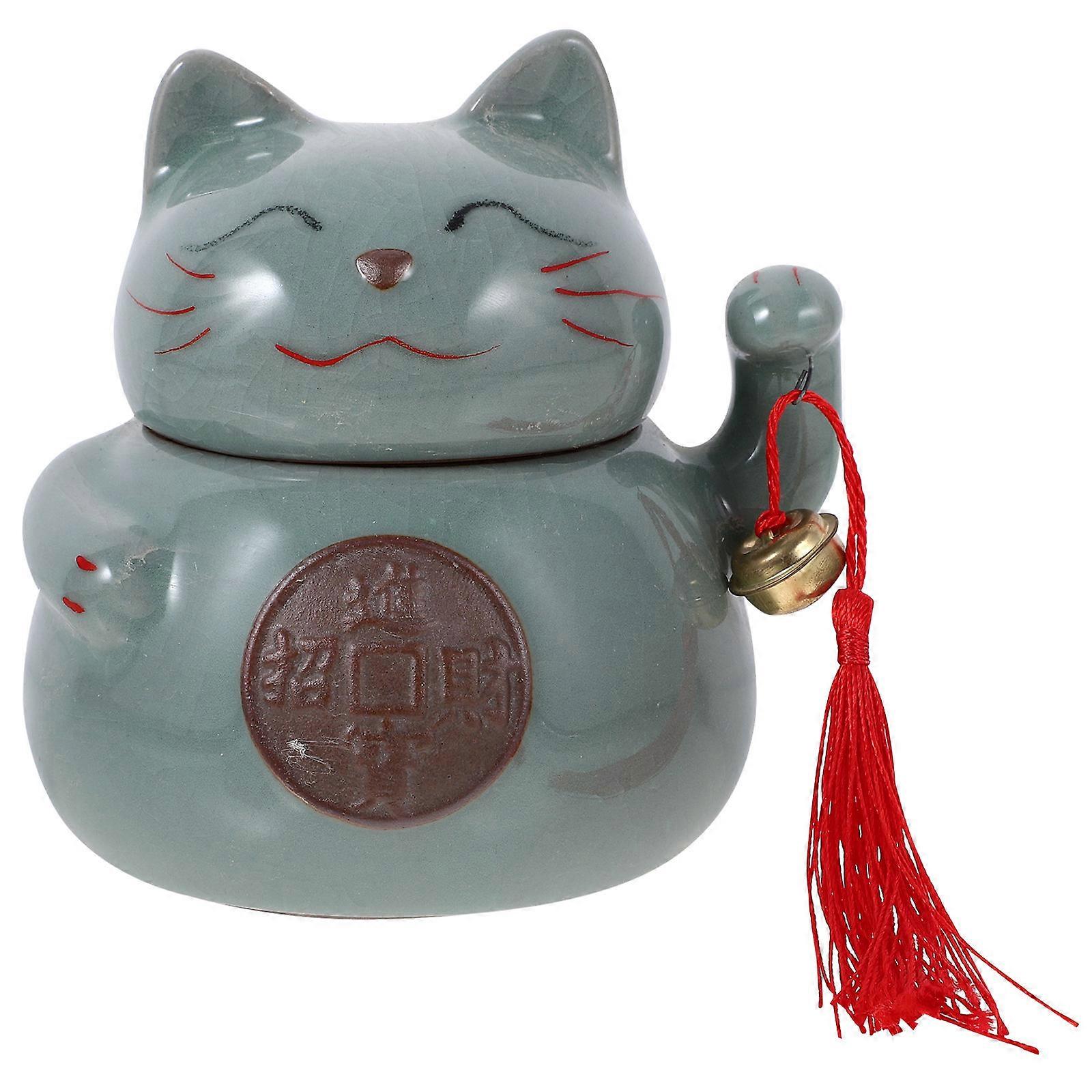 Moistureproof Cat Shaped Storage Container In Grey Color For Home Kitchen 1PC