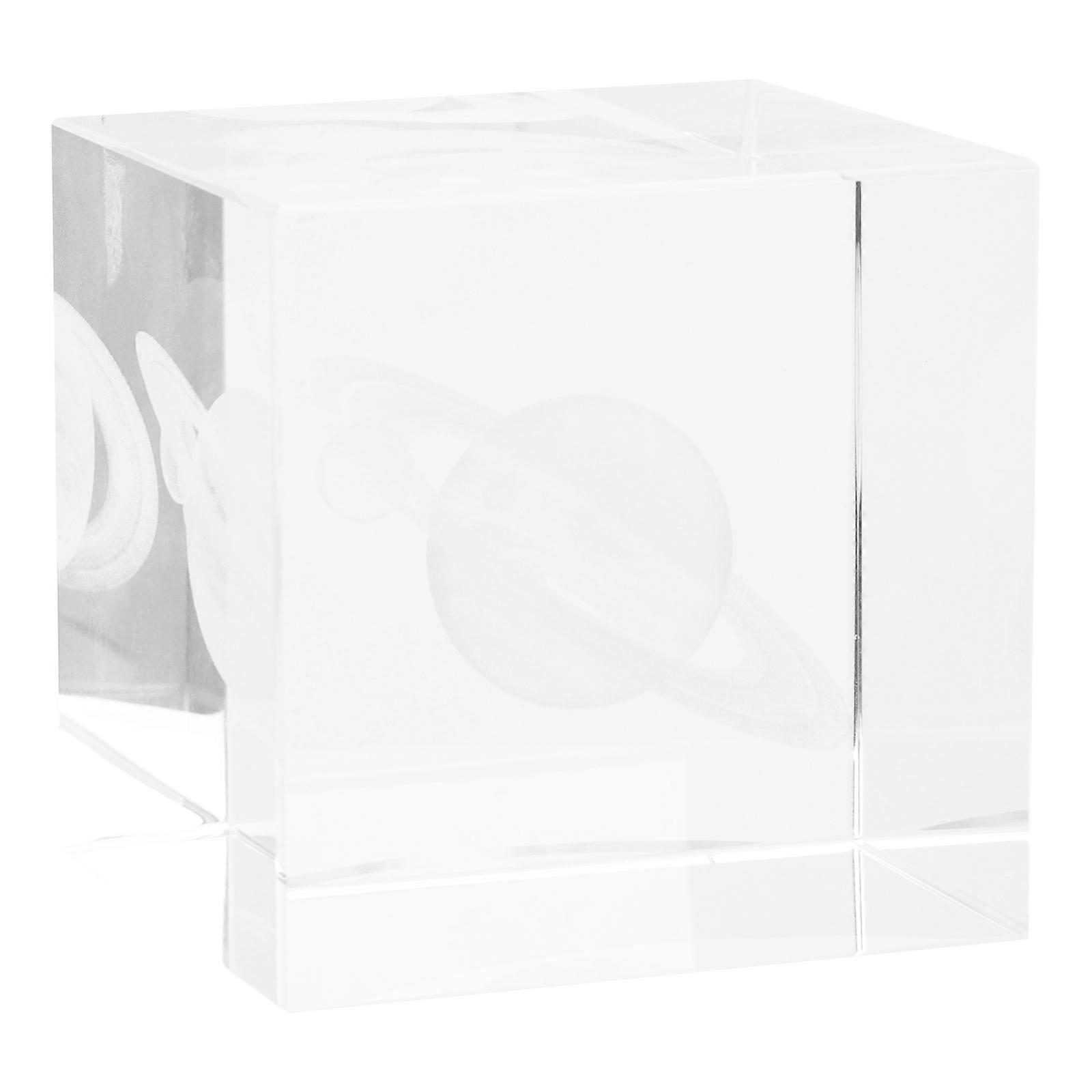 Crystal Cubic Decor for Desktop Adornment 2Pcs Transparent Carved Planet