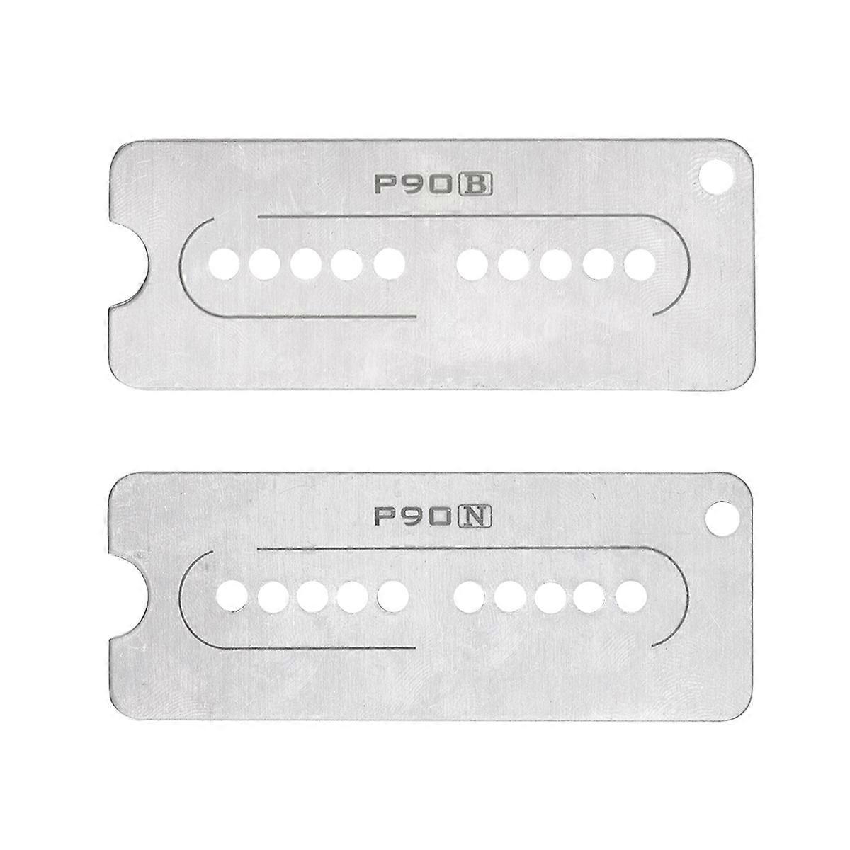 Gitarrpickupskydd 2 st. tvålbarsstil elgitarrhumbucker-ersättning 50 mm polavstånd silver