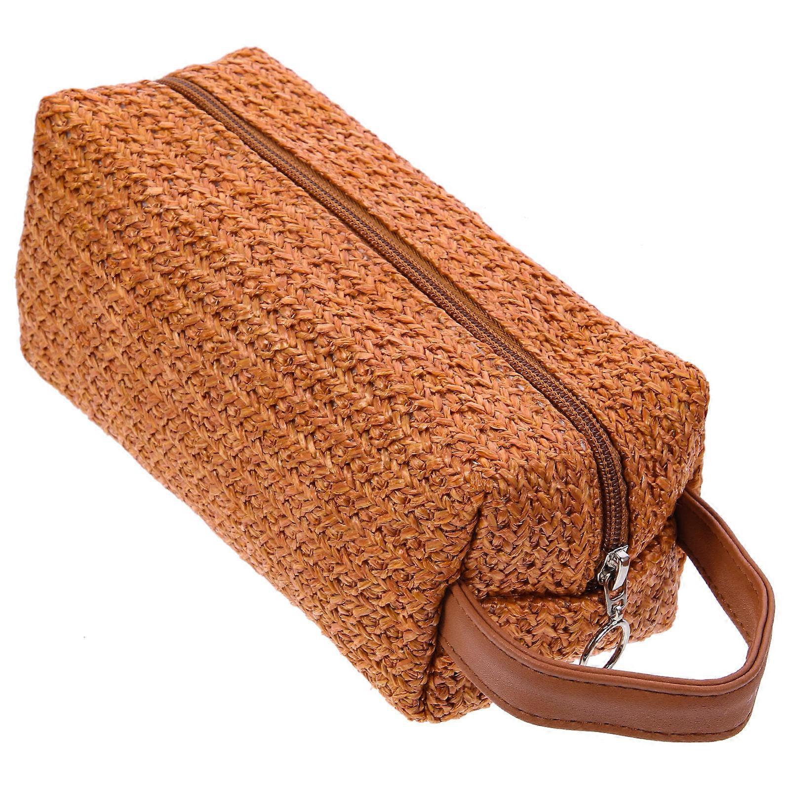 Makeup Travel Bag Rectangular Minimalist Design For Women Daily Use Nylon Material Storage Organizer With Handle 21x9x9cm 1Set