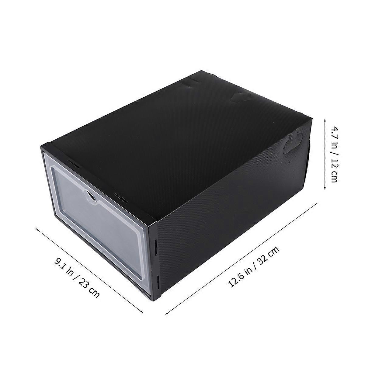 Shoes Box Thickening Shoe Storage Container for Shoes Storage 6Pcs Black