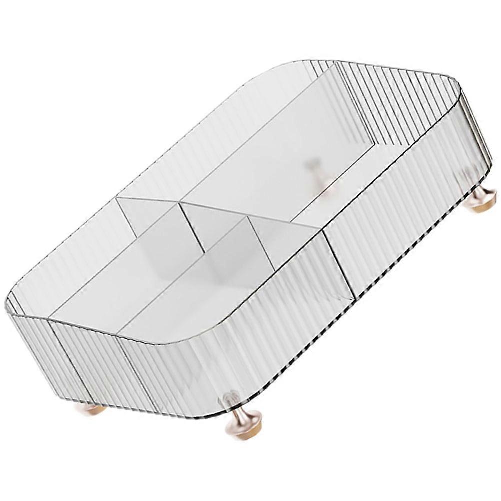 Rectangular Makeup Storage Tray for Desktop and Bathroom Constructed from Transparent Pet Material for Organization 1Pcs