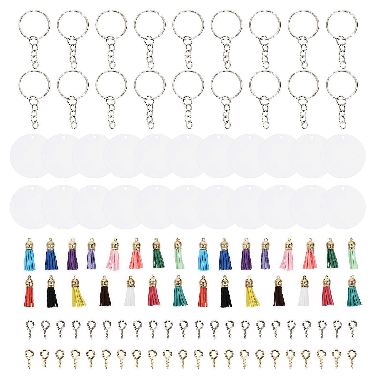 DIY Tassel Keychain Acrylic Material to Create Key Chain Crafts 1Set
