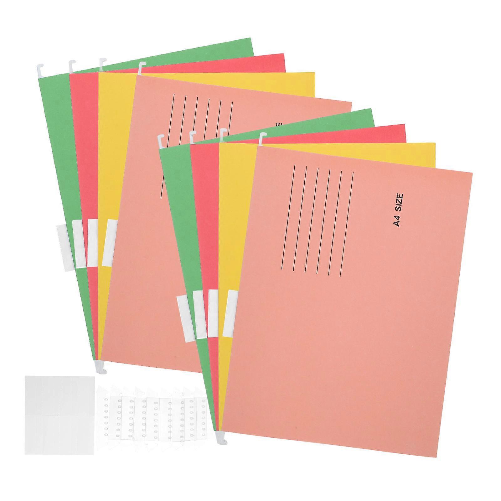 Wall Hanging File Holder Document Organizer Office Supplies Rectangular Portable Suspension Design 8Pack