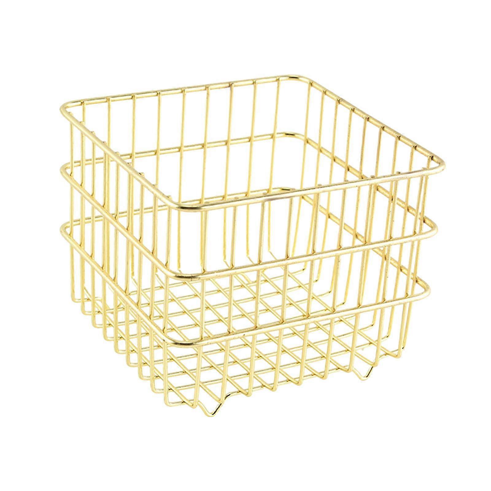Iron Storage Basket Makeup Storage Container Organizing Snack Bin Wire Basket