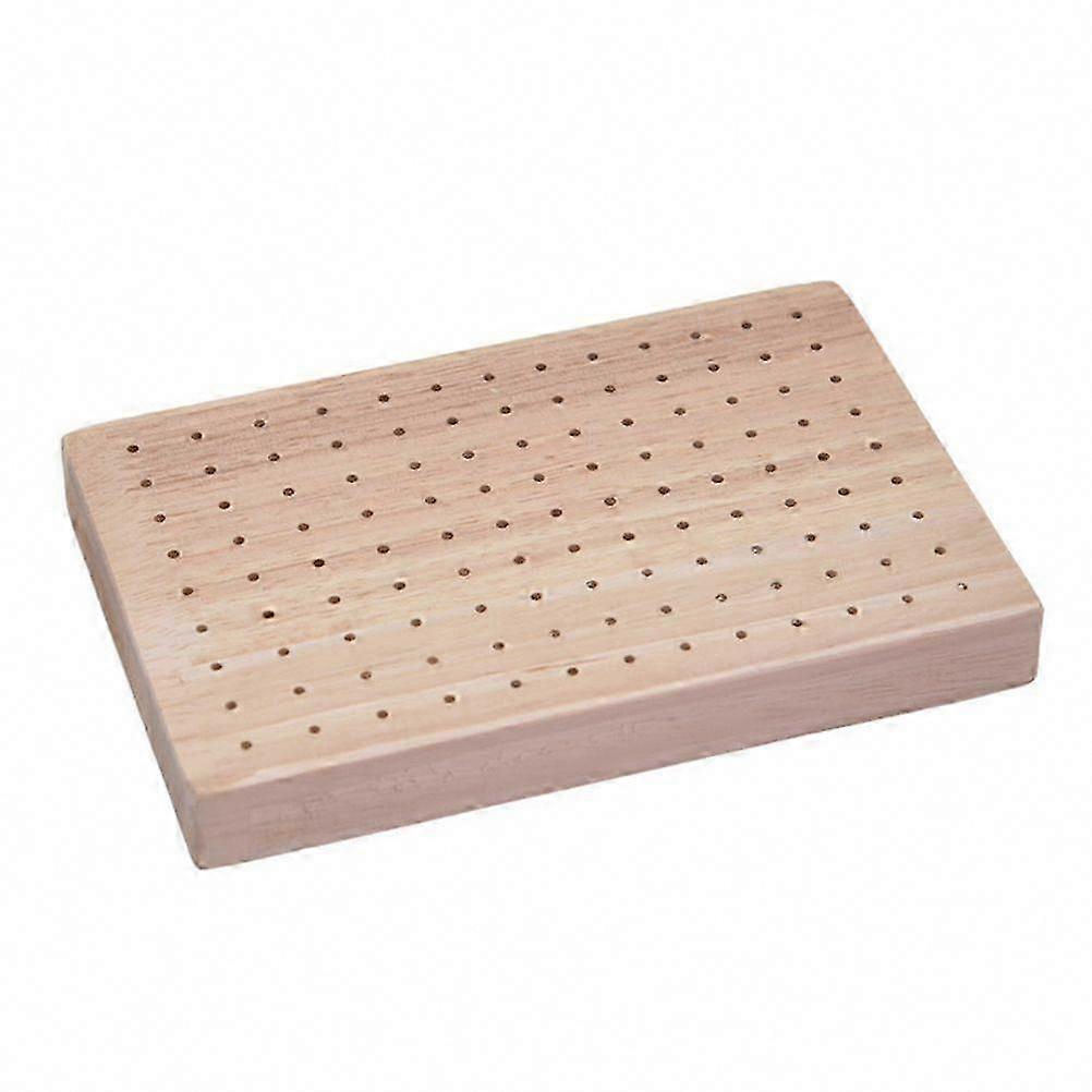 Wooden Food Skewer Holder with Holes for Appetizer Fruit Pick Display Stand
