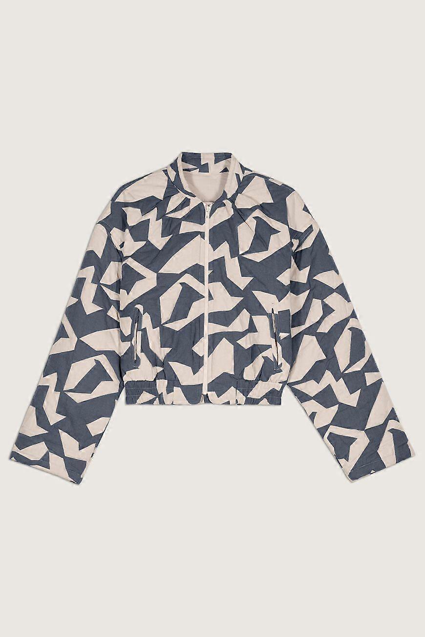 Print Pattern Geometric Bomber Jacket Cotton Coat Warm Comfortable