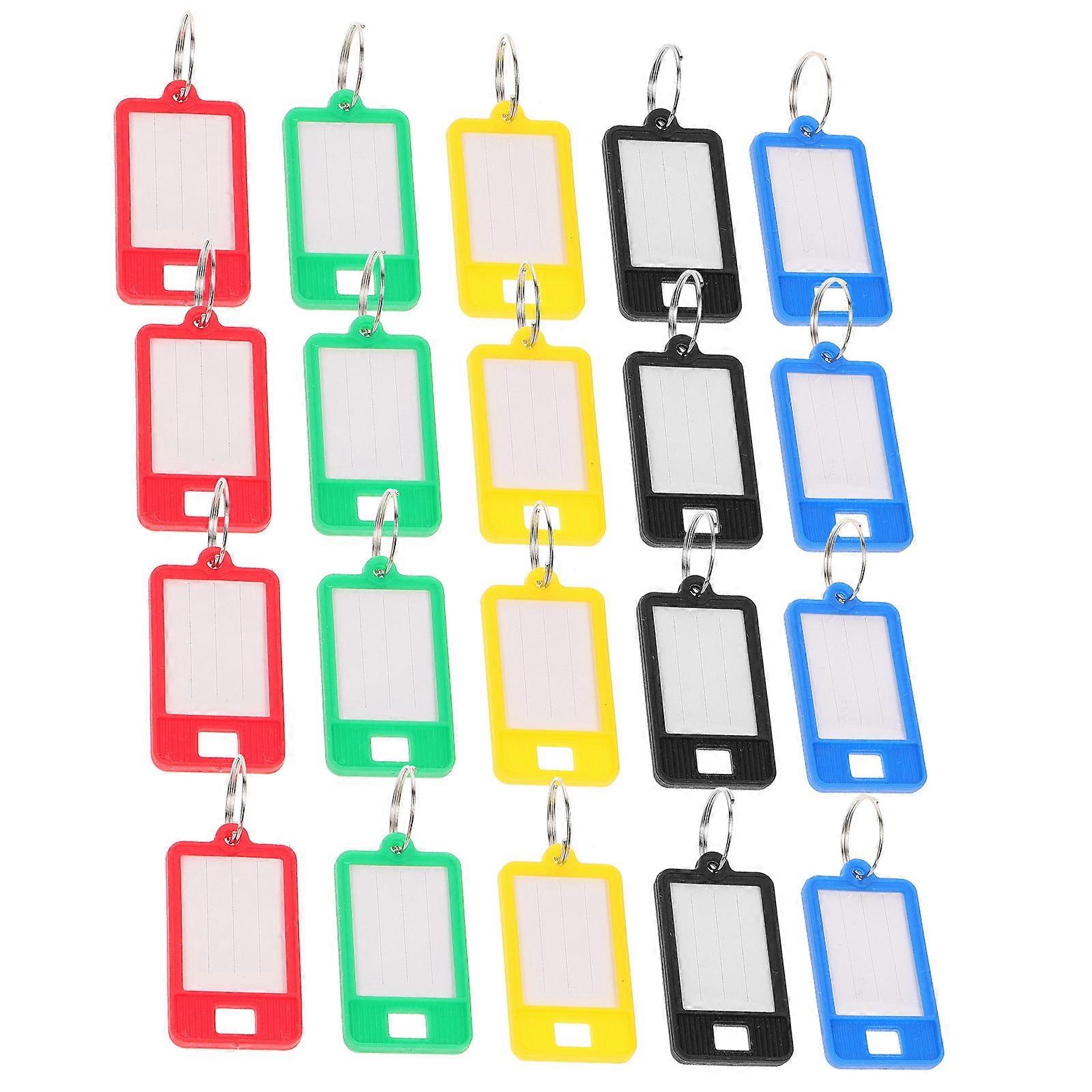 Plastic Key Tags with Ring for Clear Key Marking 100Pcs