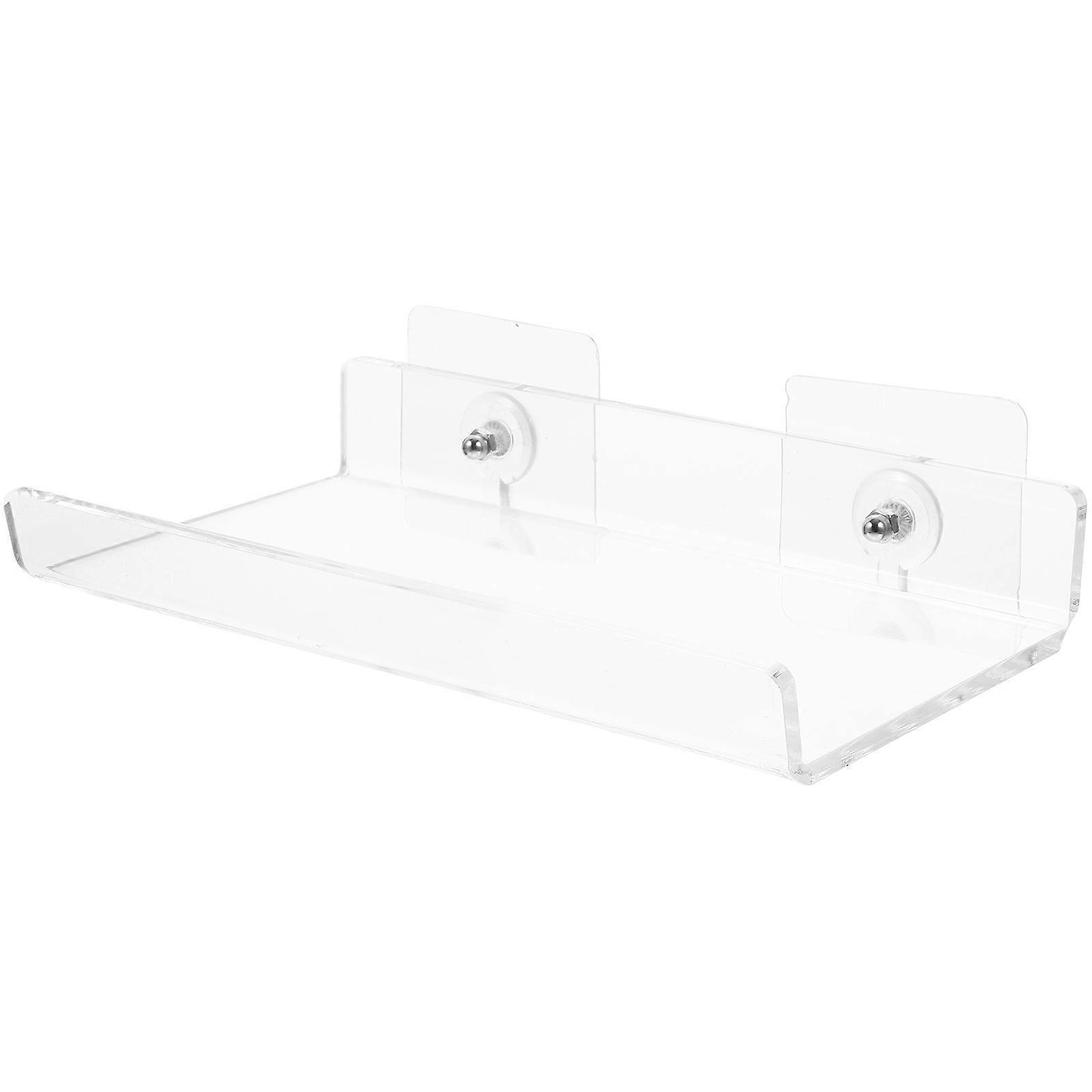 Clear Acrylic Wall Shelf U Shape for Bathroom Storage 3Pcs White