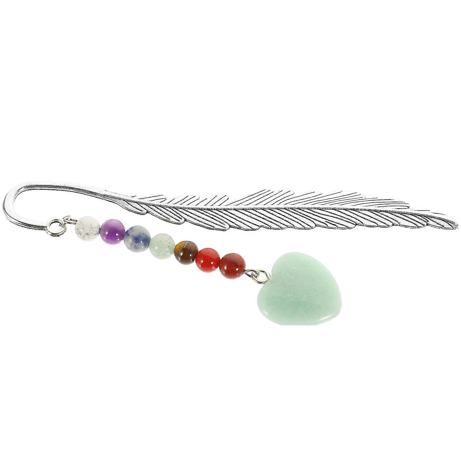 Reading Bookmark Plume Shape Crystal Pendant Bookmark for 3Pcs