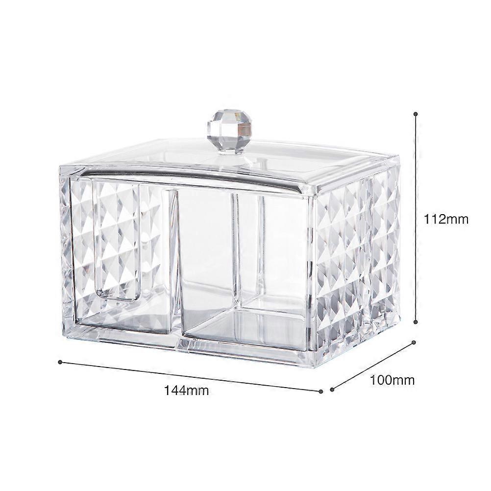 Clear Storage Box Creative Diamond Pattern Cosmetics Organization Dust Protection Rectangular Desktop Helper Women 14.4x11.2x10cm 1Pack