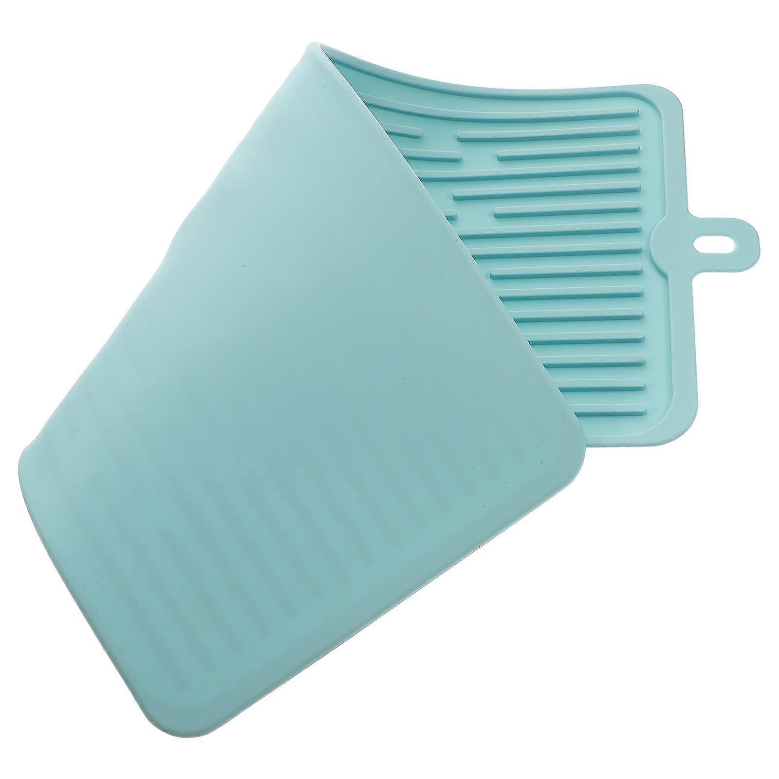 Dish Drying Mat Silicone Kitchen Drying Mat 5Pcs Blue Silicone Mats
