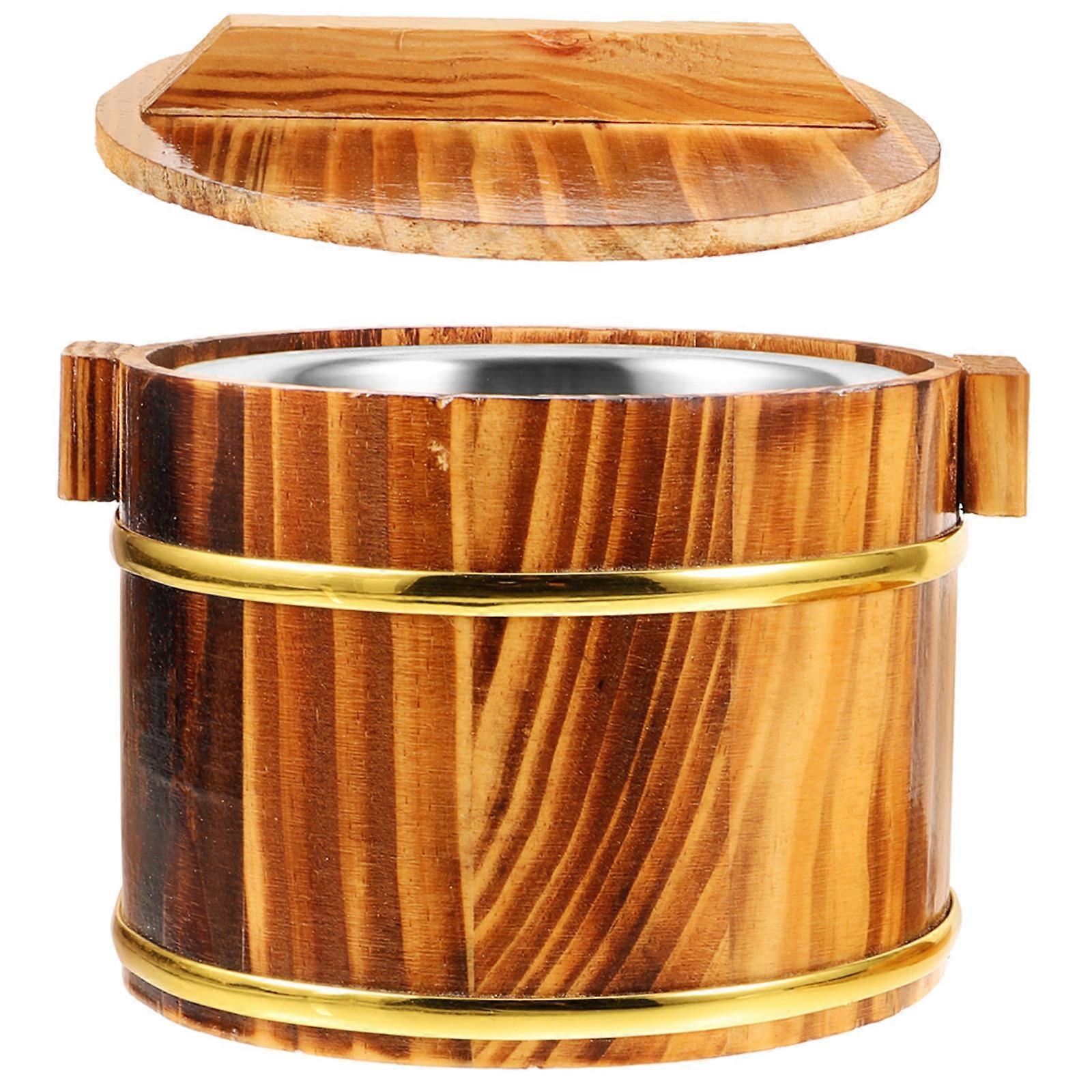 Rice Container Wood Cooking Steamer for Restaurant Japanese Cuisine Coffee Material with 1 Set