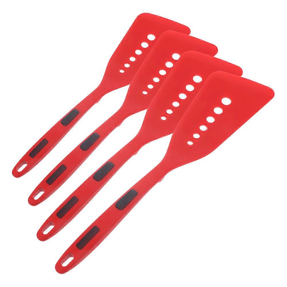 Heat-Resist Silicone Turner Spatula 4Pcs Versatile Use For Frying Meat Eggs And Fish In Kitchen And Restaurant Environments