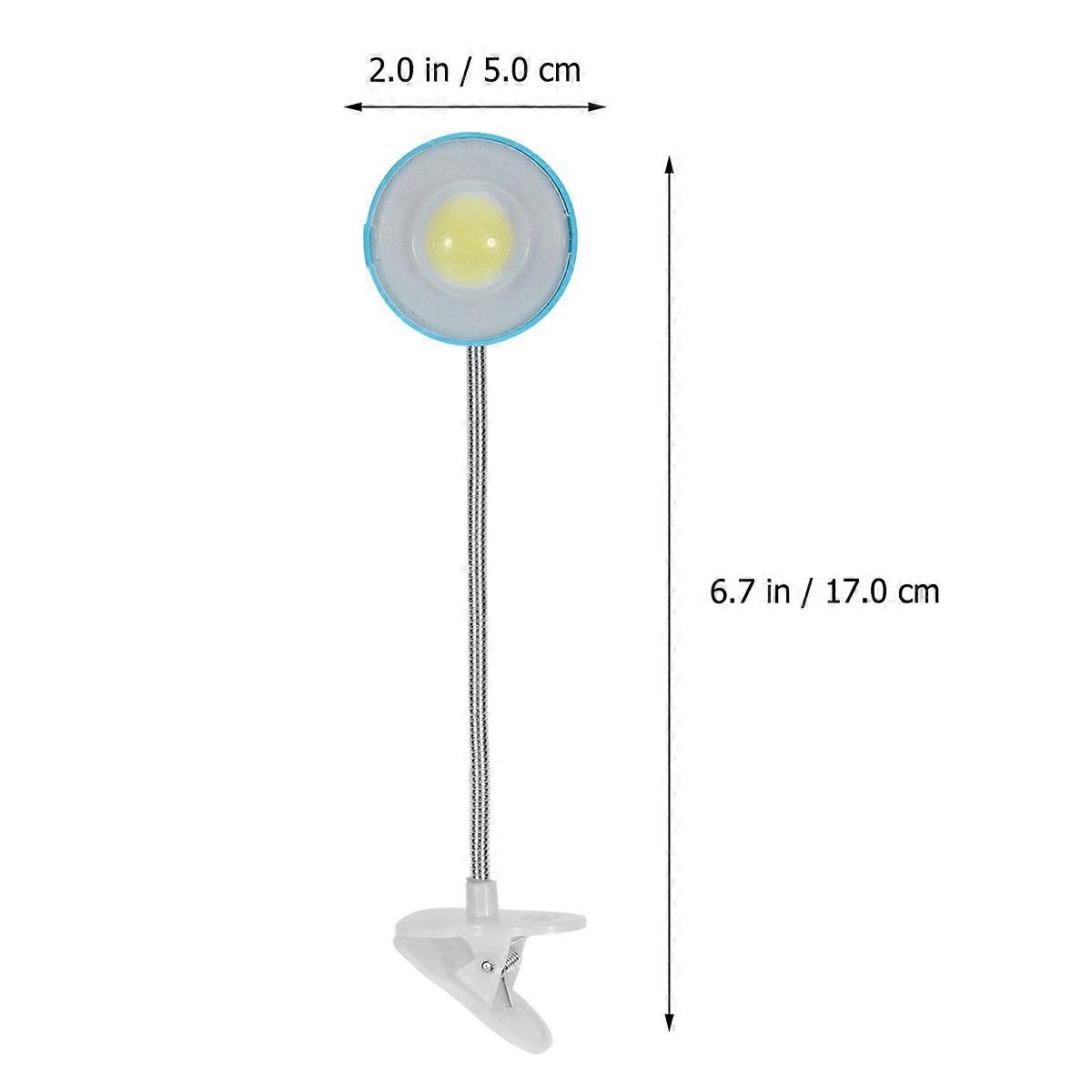 3Pcs Clip Desk Reading Lamp LED Eye-Caring Light For Readers Children Flexible Neck Blue