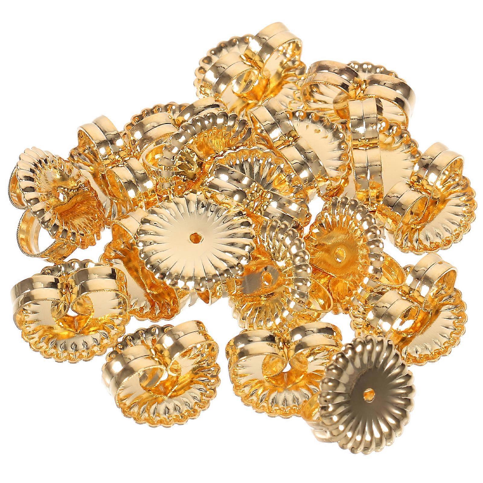 Golden 40 Pcs Earring Backing Replacement For Women Jewelry Simple Locking Function Design