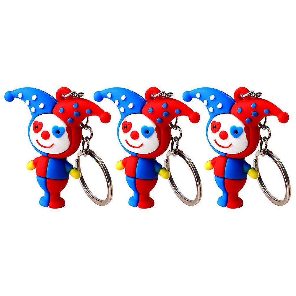 Creative Clown Doll Keychain Pendants for Hanging Keys 6Pcs Multi Color