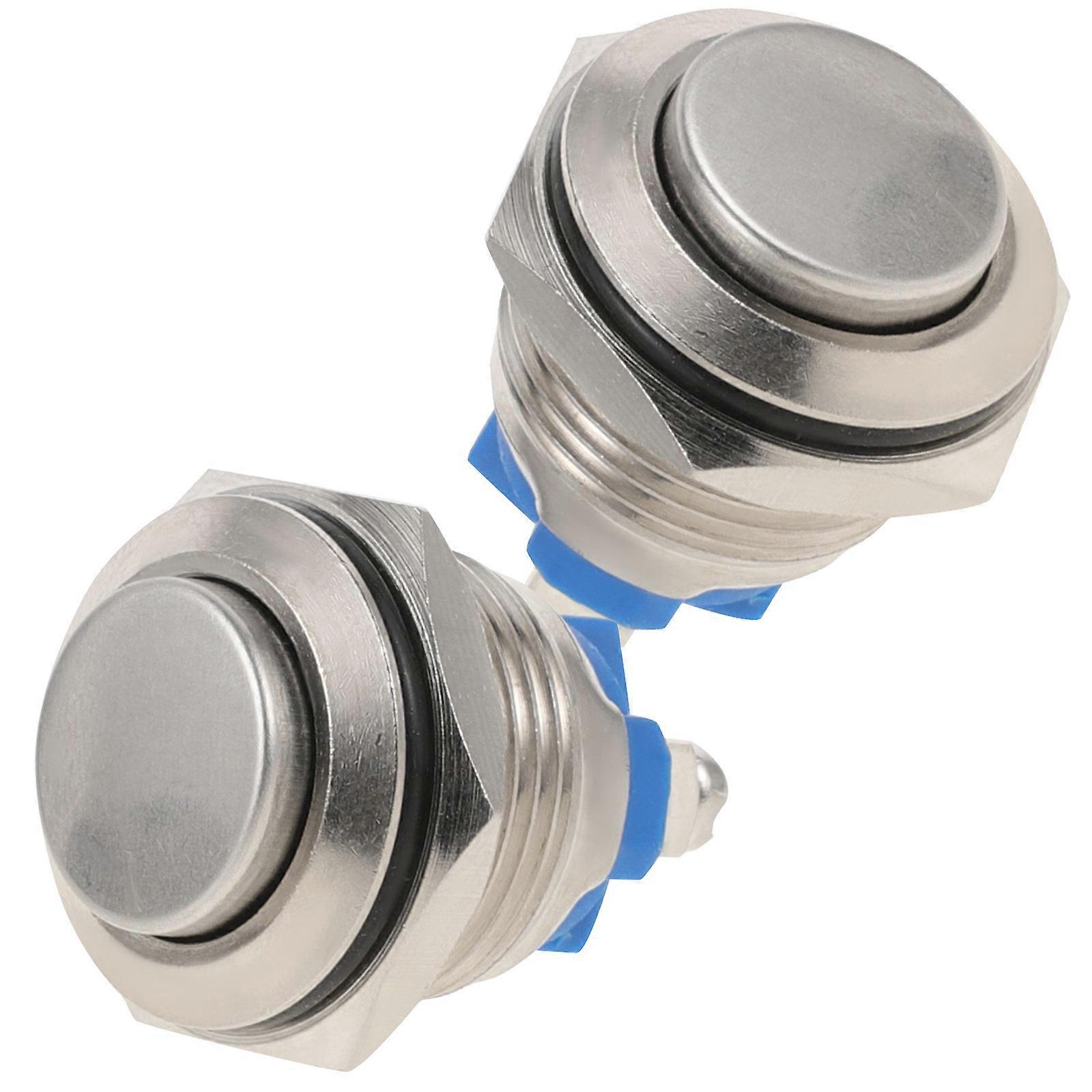 Lighted Door Chime Button 2Pcs Round Replacement for Houseowners Outdoor Use Silver