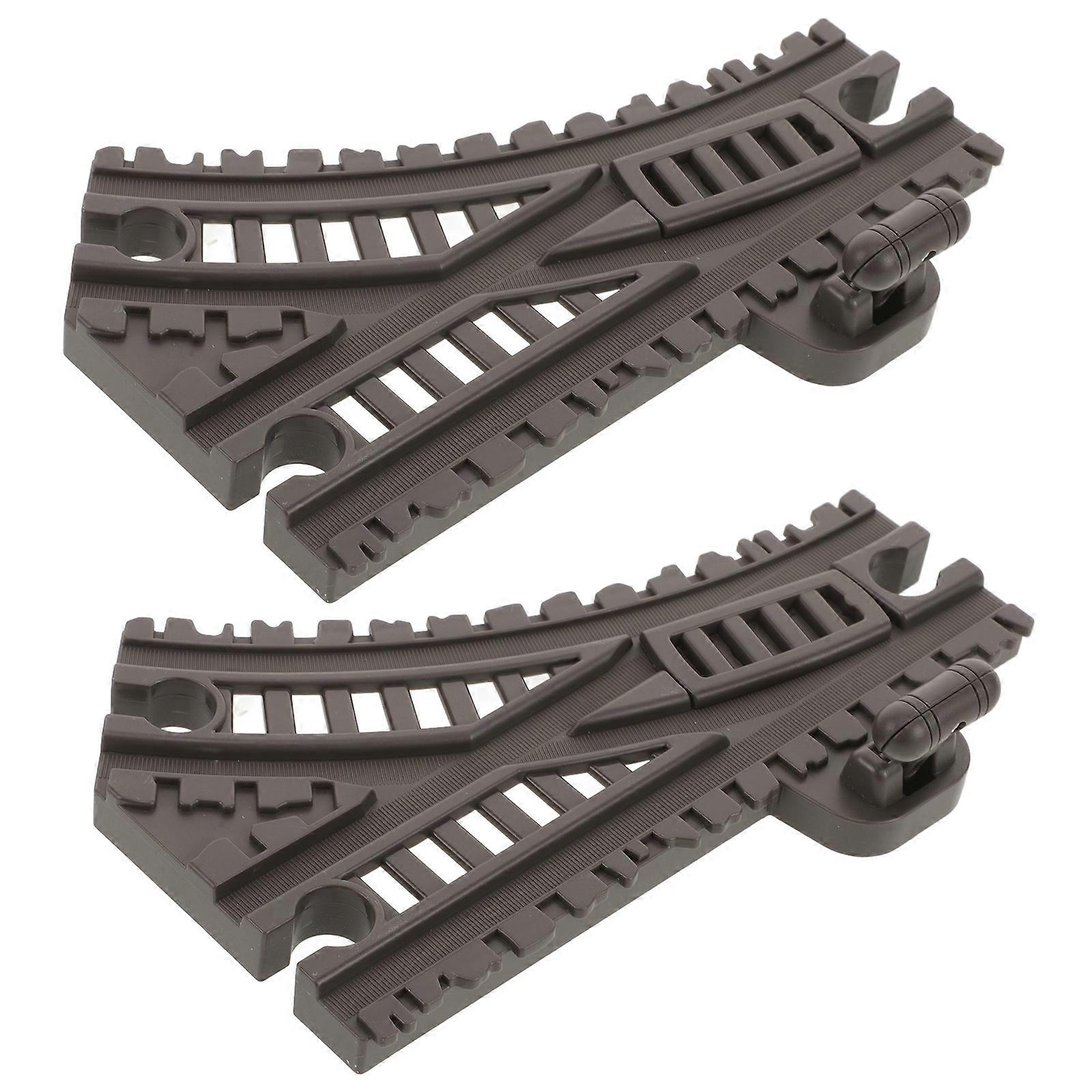 Durable Train Track Set 10 Pcs For Children Indoor Play Flexible Black Design Enhances Creativity And Spatial Imagination