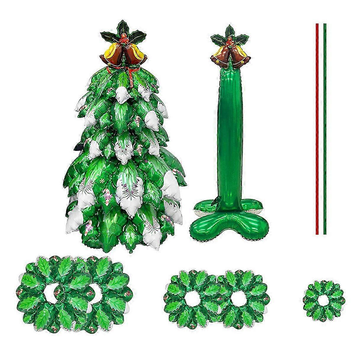 (NEWPATTERN)Christmas Tree Foil Balloon Self Standing Xmas Tree Balloons for Christmas New Year Party