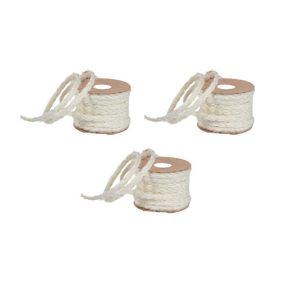 Craft Jute Rope for Decorating 3Pcs White Durable Natural Packing String