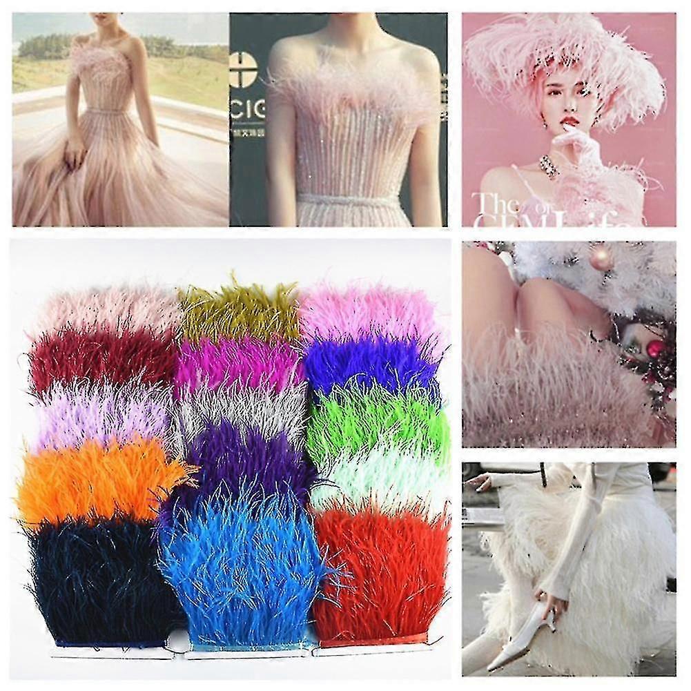 26colours Kalite Devekuşu Tüyü Saçak Trim Millinery Şapka El Sanatları Elbise A9d için