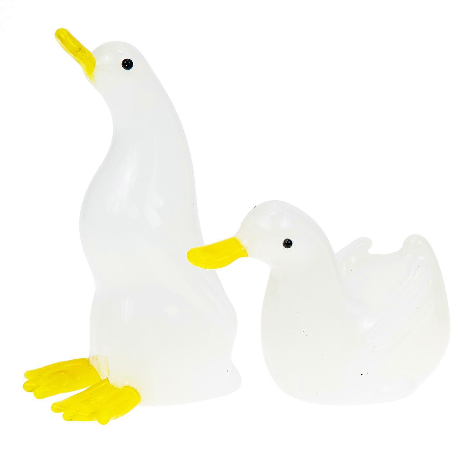 Crystal Animal Figurine Duck for Home Table Decoration 8Pcs Set