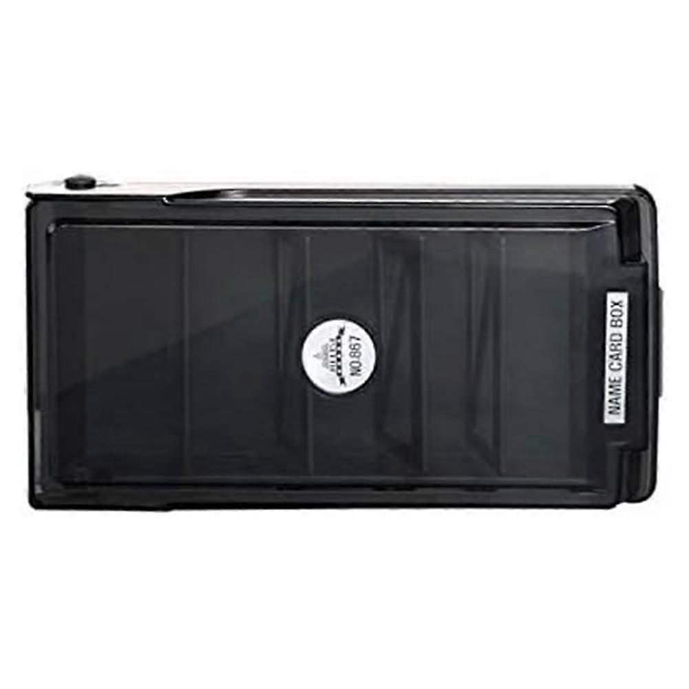 Large Capacity Covered Business Card File Holder Case Organizer Box with 4 Dividers and 20 A-Z Guides for 500 Cards