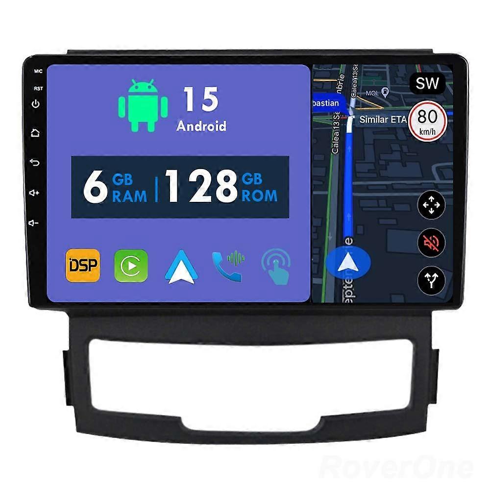 Car Radio 6G+128G CarPlay GPS Navigation Head Unit for SsangYong Korando 3 Actyon 2 2010 - 2013 Android Auto Bluetooth Stereo Touch Screen