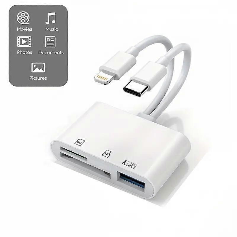 For Android Apple Card Reader SD USB Mobile Phone Transfer OTG Type-C Card Reader Multi-in-One and Card Reader Portable