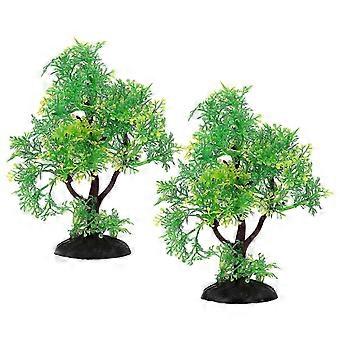 2 piezas de decoración botánica, plantas acuáticas artificiales para pecera, plantas de plástico para acuario, plantas subacuáticas, plantas de acuario 25-26