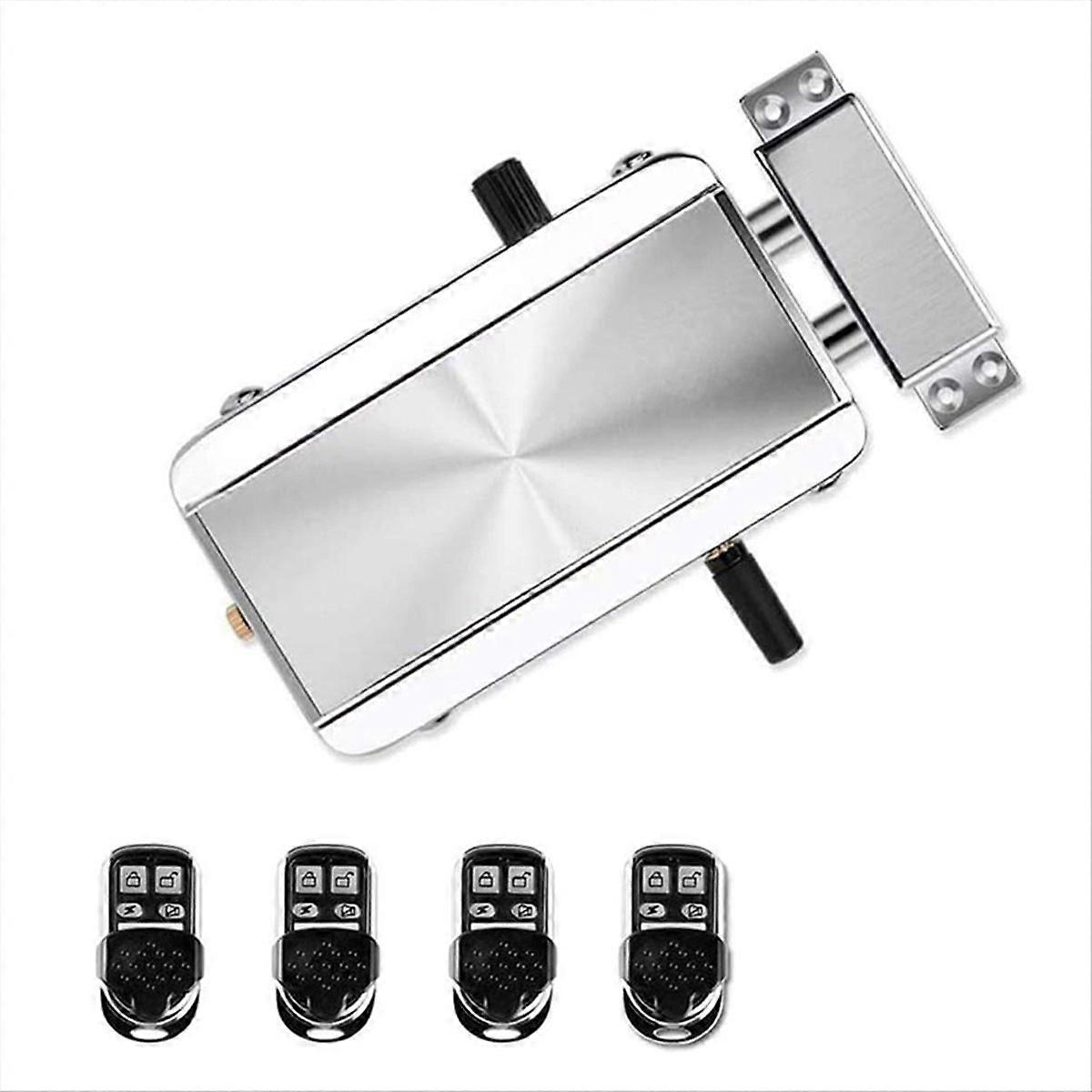 Electronic Door Lock,Smart Wireless Anti-Theft with 4 Remote Controls