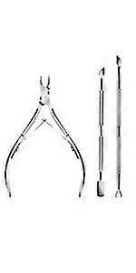 Cuticle Nipper And Pusher, Professional Cutter Stainless Steel Cuticle Remover With Double Spring And