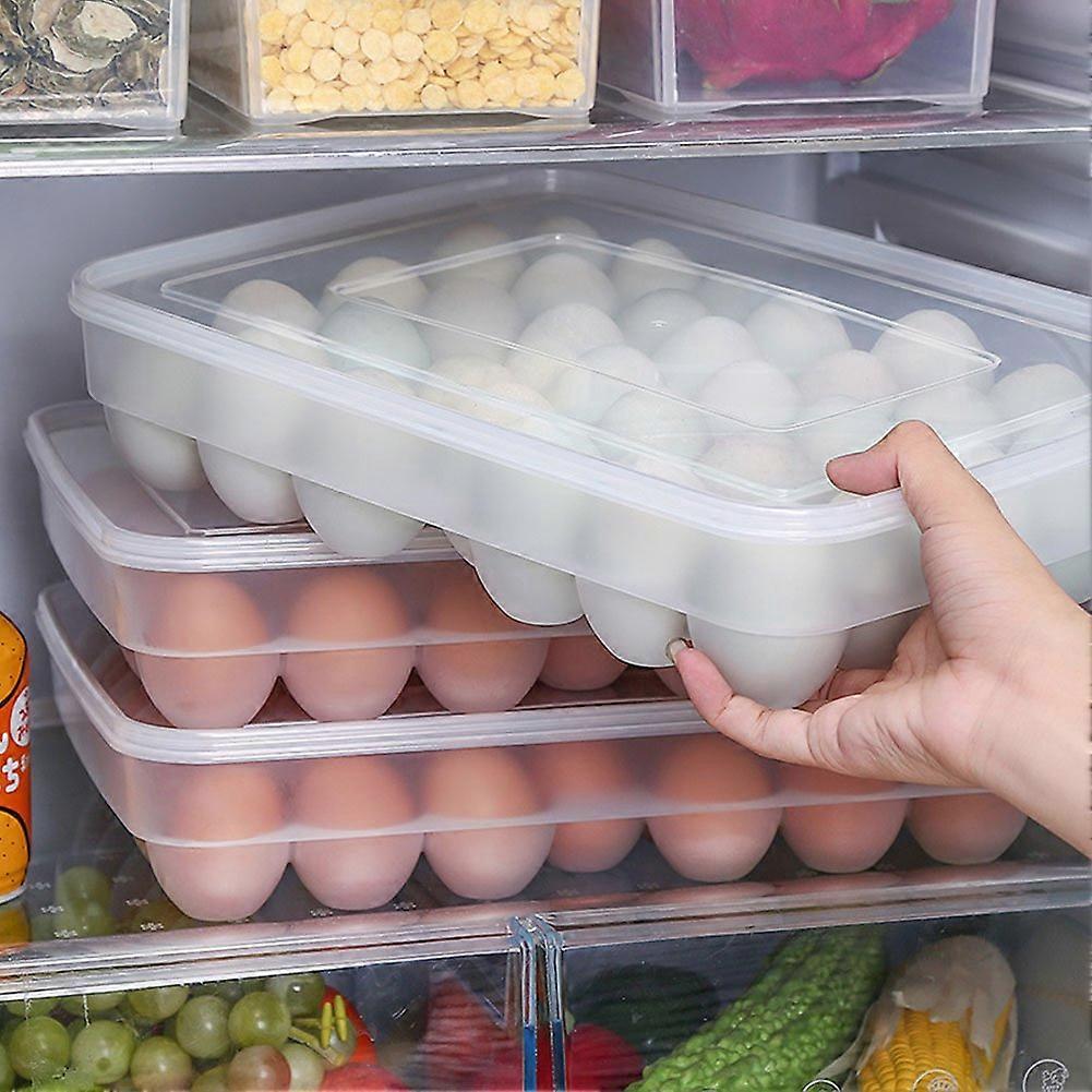 34 Eggs Holder Storage Box For Picnic And Kitchen Use Refrigerator FreshKeeping Transparent Container