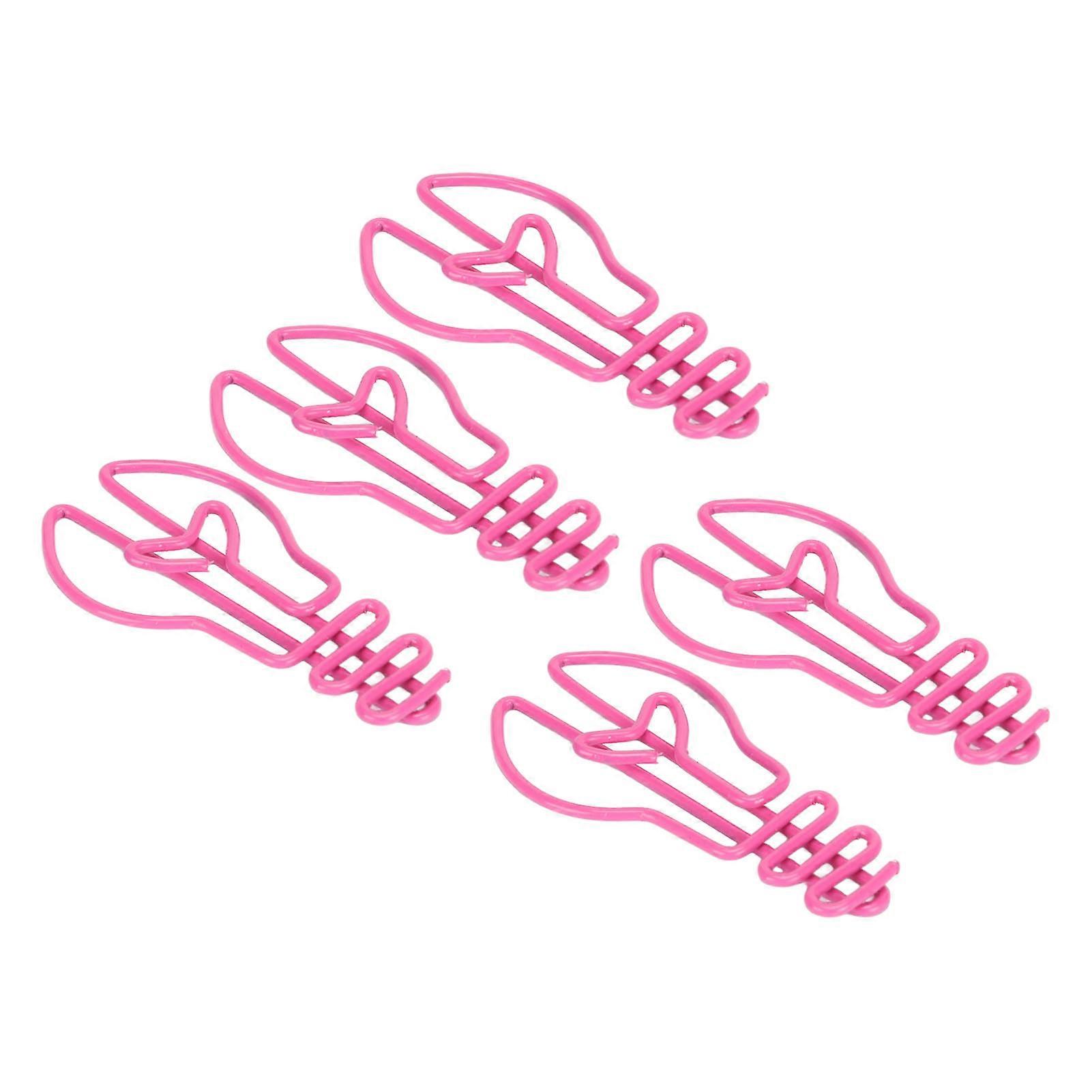 100pcs Bulb Shape Paper Clips Increased Slip Resistance Rust Prevention Plating Process Metallic Paper Clips for Office Pink 