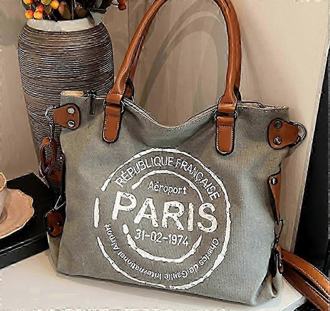 Bolsa de ombro feminina elegante em cinza e branco - Design moderno e sofisticado.