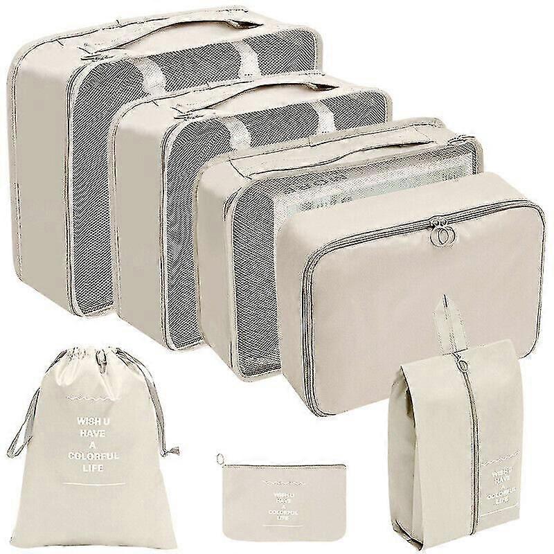 7 قطع / مجموعة كبير الأمتعة المنظم التعبئة مكعب السفر حقيبة تخزين حقائب الحقيبة ب